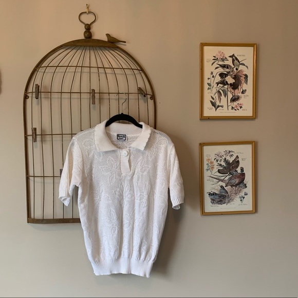 Vintage Kenneth Too! White Knit Top - Picture 1 of 8